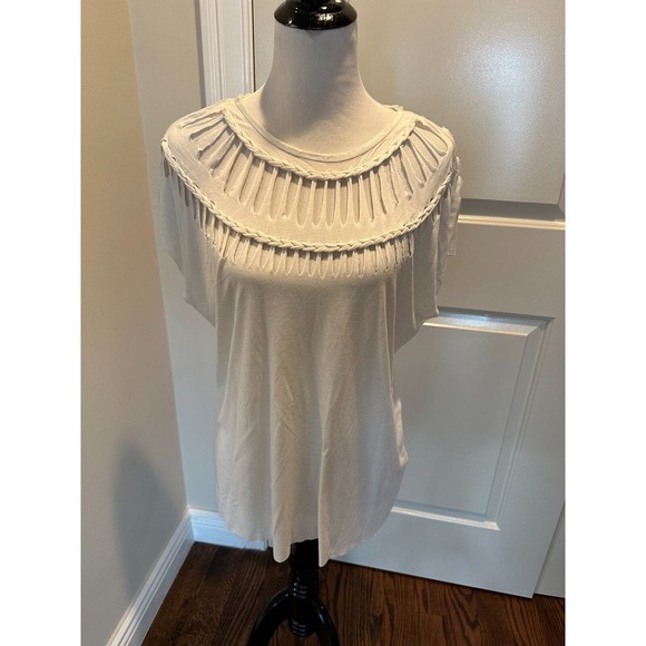 NWOT ALLSAINTS Sleeveless Cutout Detail Ivory Top SZ S - Picture 1 of 5